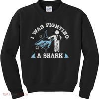 I Was Fighting A Shark Funny Arm Broken Kids Sweatshirt thumb 0