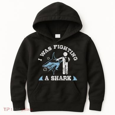 I Was Fighting A Shark Funny Arm Broken Kids Hoodie