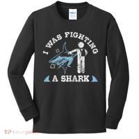I Was Fighting A Shark Funny Arm Broken Kids Long Sleeve Shirt thumb 0
