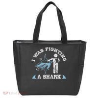 I Was Fighting A Shark Funny Arm Broken Tote Bag thumb 0