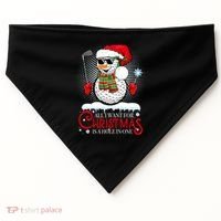 I Want For Christmas Is A Hole In One Golf Ball Snowman Xmas USA-Made Doggie Bandana thumb 0
