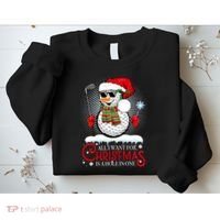 I Want For Christmas Is A Hole In One Golf Ball Snowman Xmas Sweatshirt thumb 2