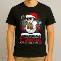 I Want For Christmas Is A Hole In One Golf Ball Snowman Xmas T-Shirt thumb 3