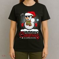 I Want For Christmas Is A Hole In One Golf Ball Snowman Xmas T-Shirt thumb 4