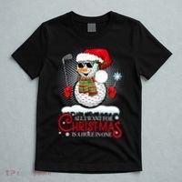 I Want For Christmas Is A Hole In One Golf Ball Snowman Xmas T-Shirt thumb 5