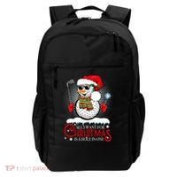 I Want For Christmas Is A Hole In One Golf Ball Snowman Xmas Backpack thumb 0