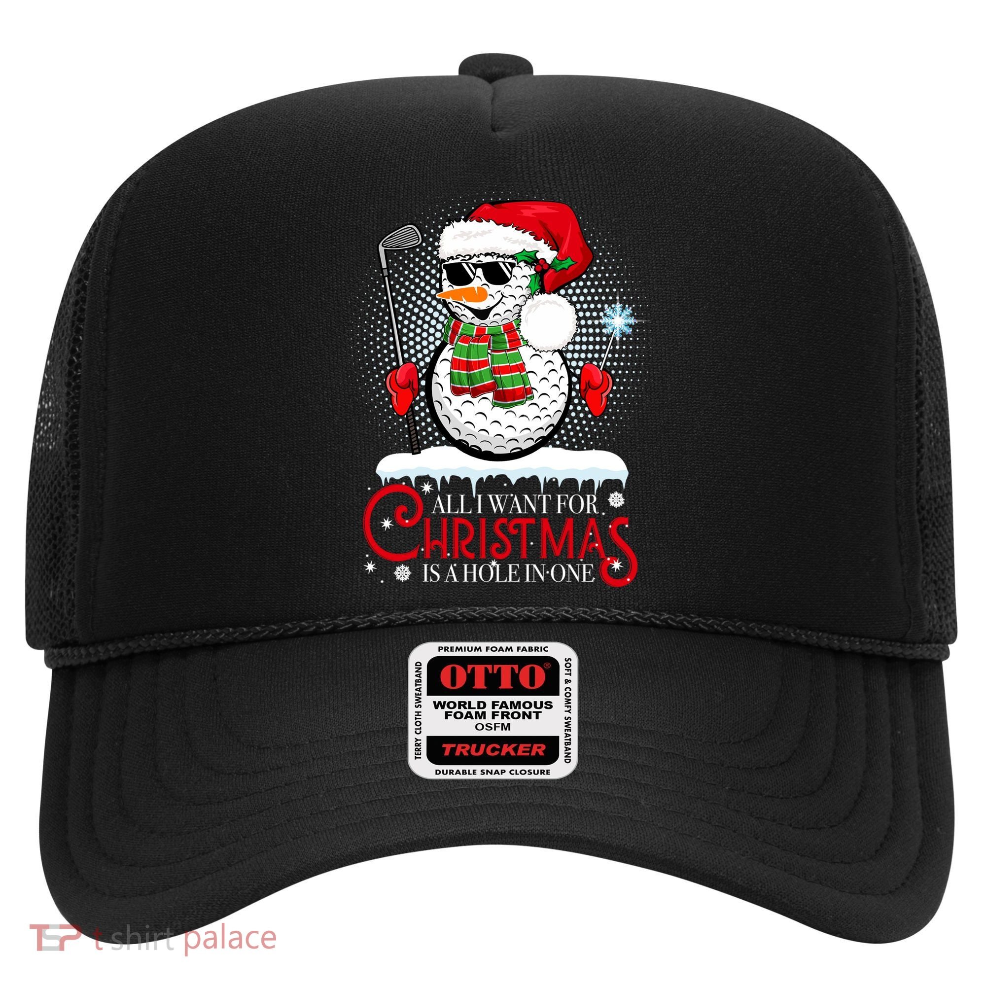 I Want For Christmas Is A Hole In One Golf Ball Snowman Xmas Hat