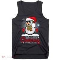 I Want For Christmas Is A Hole In One Golf Ball Snowman Xmas Tank Top thumb 0