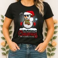 I Want For Christmas Is A Hole In One Golf Ball Snowman Xmas Women's T-Shirt thumb 2