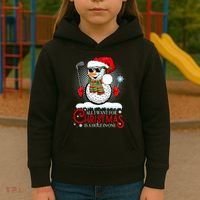 I Want For Christmas Is A Hole In One Golf Ball Snowman Xmas Kids Hoodie thumb 3
