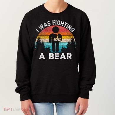 I Was Fighting A Bear Get Well Soon Broken Arm Surgery Retro Women's Sweatshirt