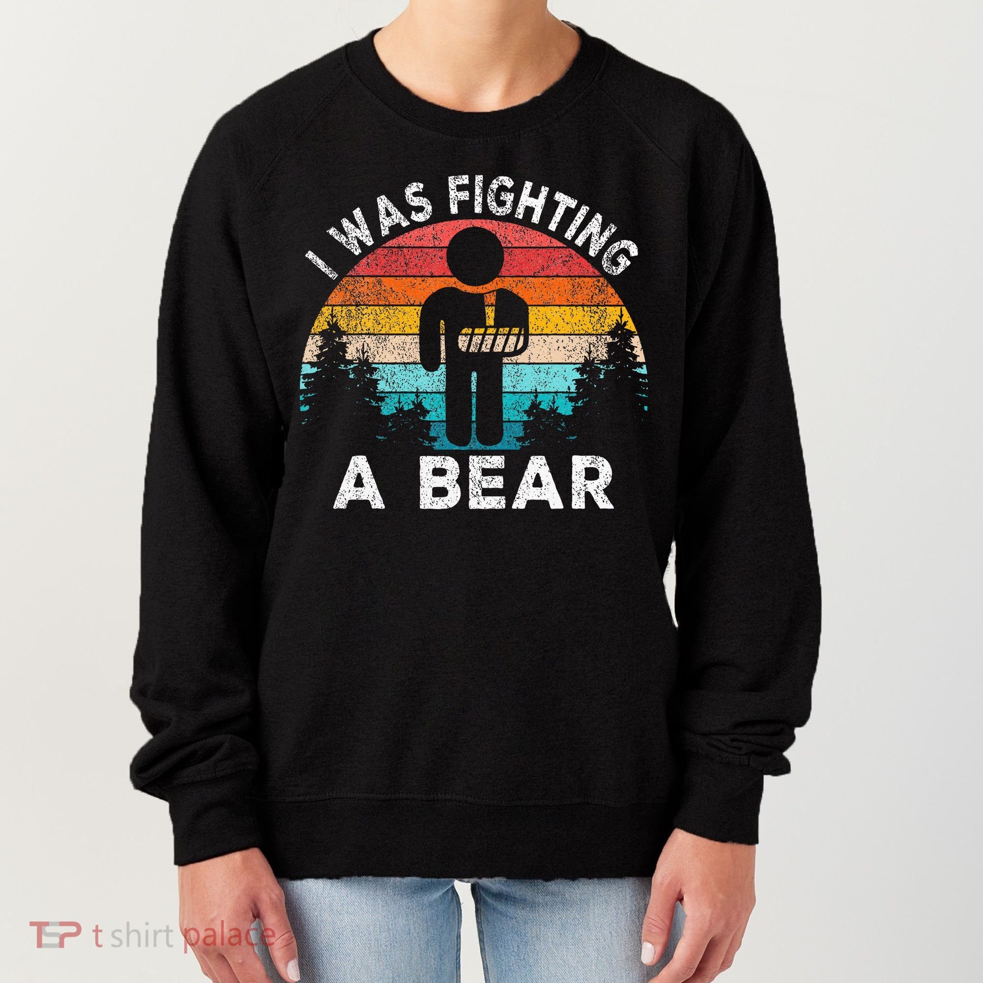 I Was Fighting A Bear Get Well Soon Broken Arm Surgery Retro Women's Sweatshirt