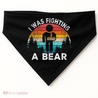 I Was Fighting A Bear Get Well Soon Broken Arm Surgery Retro USA-Made Doggie Bandana thumb 0