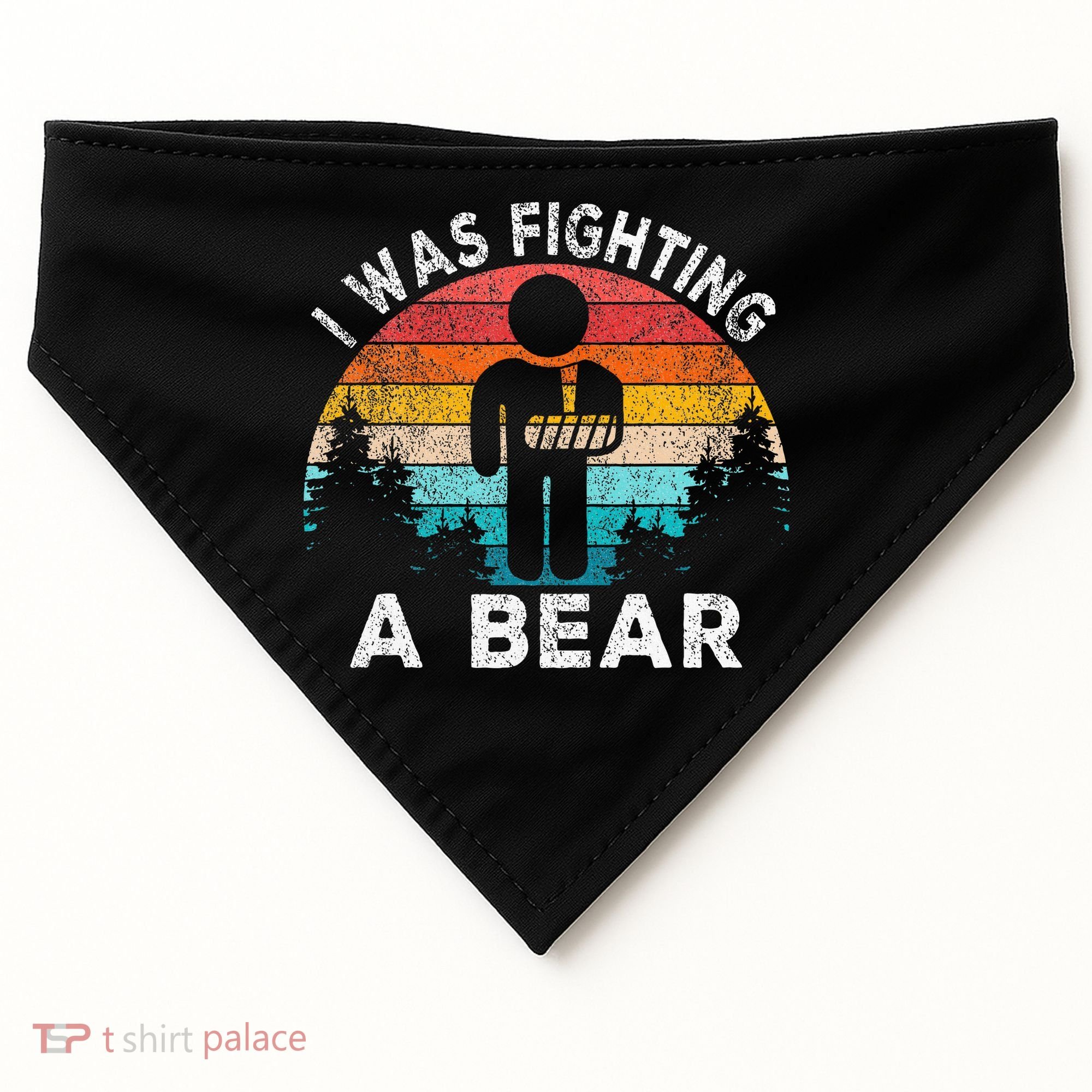 I Was Fighting A Bear Get Well Soon Broken Arm Surgery Retro USA-Made Doggie Bandana