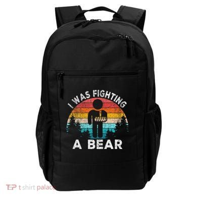 I Was Fighting A Bear Get Well Soon Broken Arm Surgery Retro Backpack