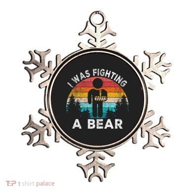 I Was Fighting A Bear Get Well Soon Broken Arm Surgery Retro Ornament