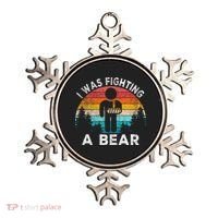 I Was Fighting A Bear Get Well Soon Broken Arm Surgery Retro Ornament thumb 0