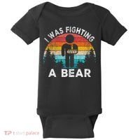 I Was Fighting A Bear Get Well Soon Broken Arm Surgery Retro Baby Bodysuit thumb 0