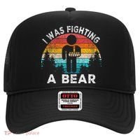 I Was Fighting A Bear Get Well Soon Broken Arm Surgery Retro Hat thumb 0
