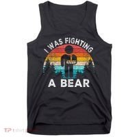 I Was Fighting A Bear Get Well Soon Broken Arm Surgery Retro Tank Top thumb 0