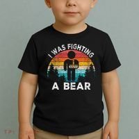 I Was Fighting A Bear Get Well Soon Broken Arm Surgery Retro Toddler T-Shirt thumb 2