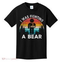 I Was Fighting A Bear Get Well Soon Broken Arm Surgery Retro Kids T-Shirt thumb 0