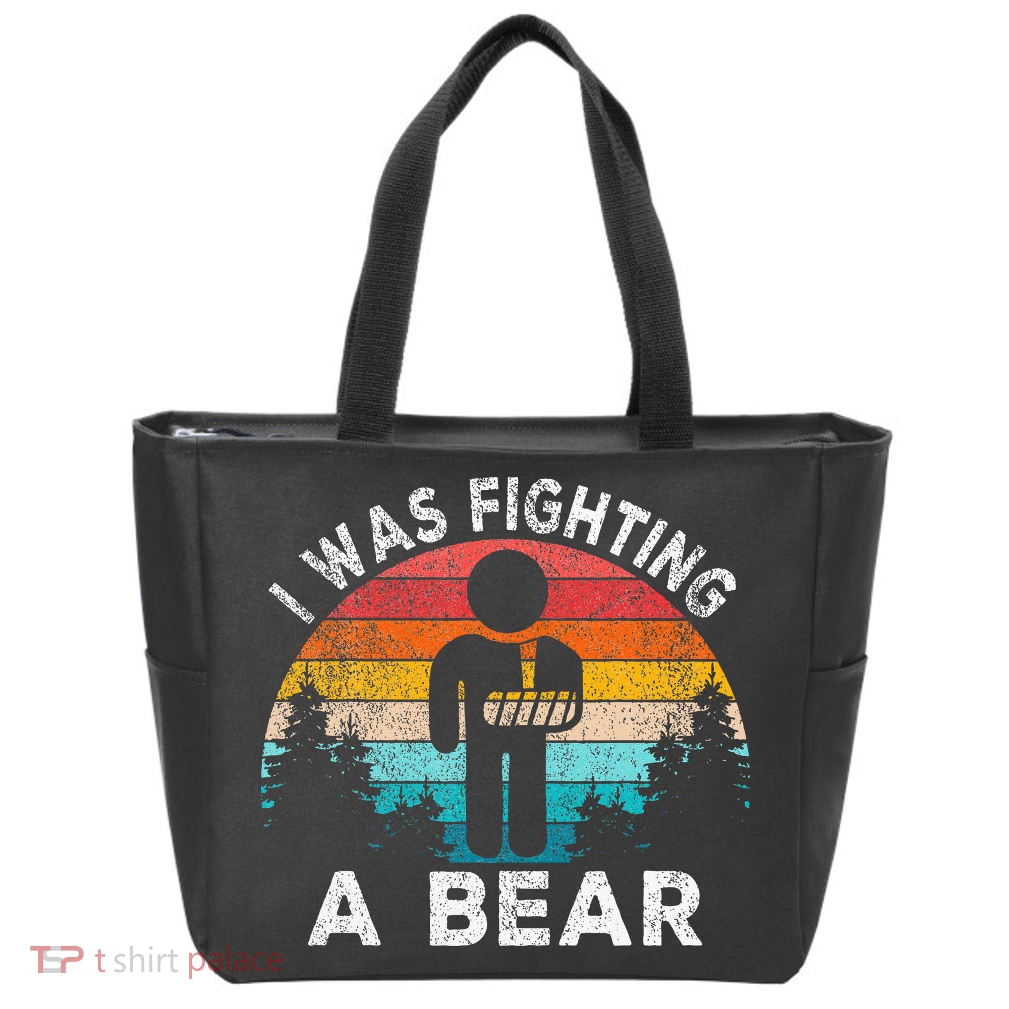 I Was Fighting A Bear Get Well Soon Broken Arm Surgery Retro Tote Bag