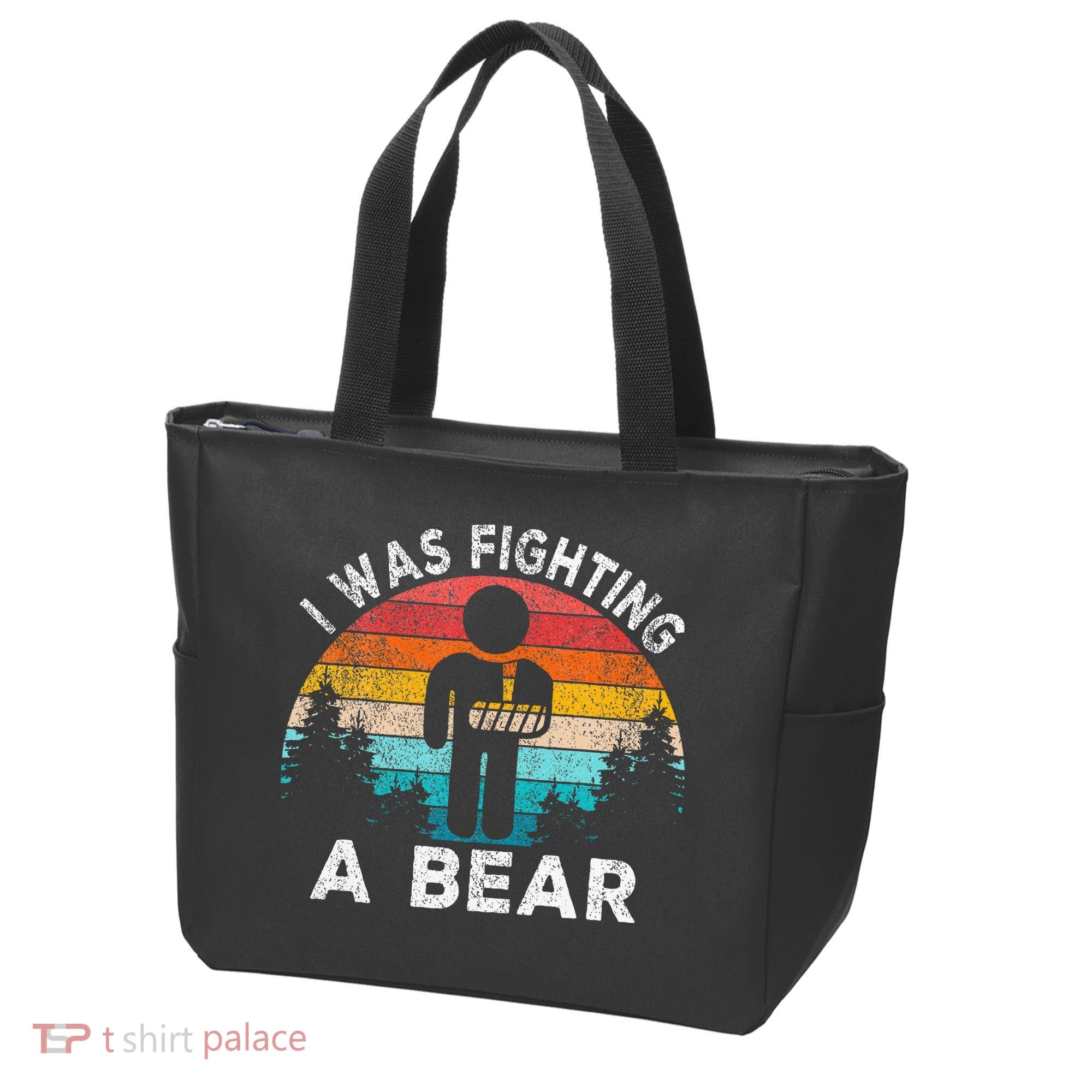 I Was Fighting A Bear Get Well Soon Broken Arm Surgery Retro Tote Bag