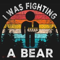 I Was Fighting A Bear Get Well Soon Broken Arm Surgery Retro Tote Bag thumb 4