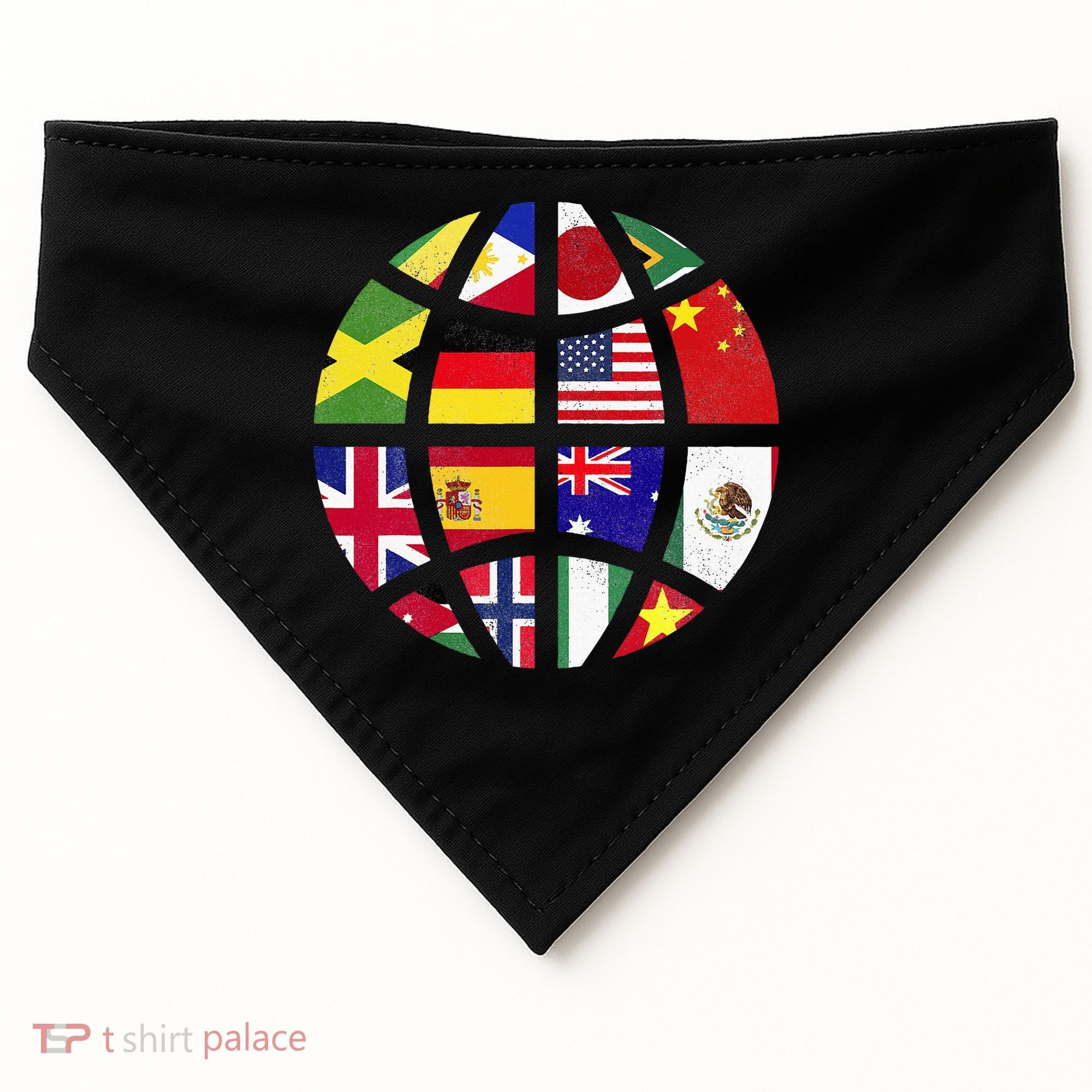 International World Flags Traveler Travelling World Flags USA-Made Doggie Bandana