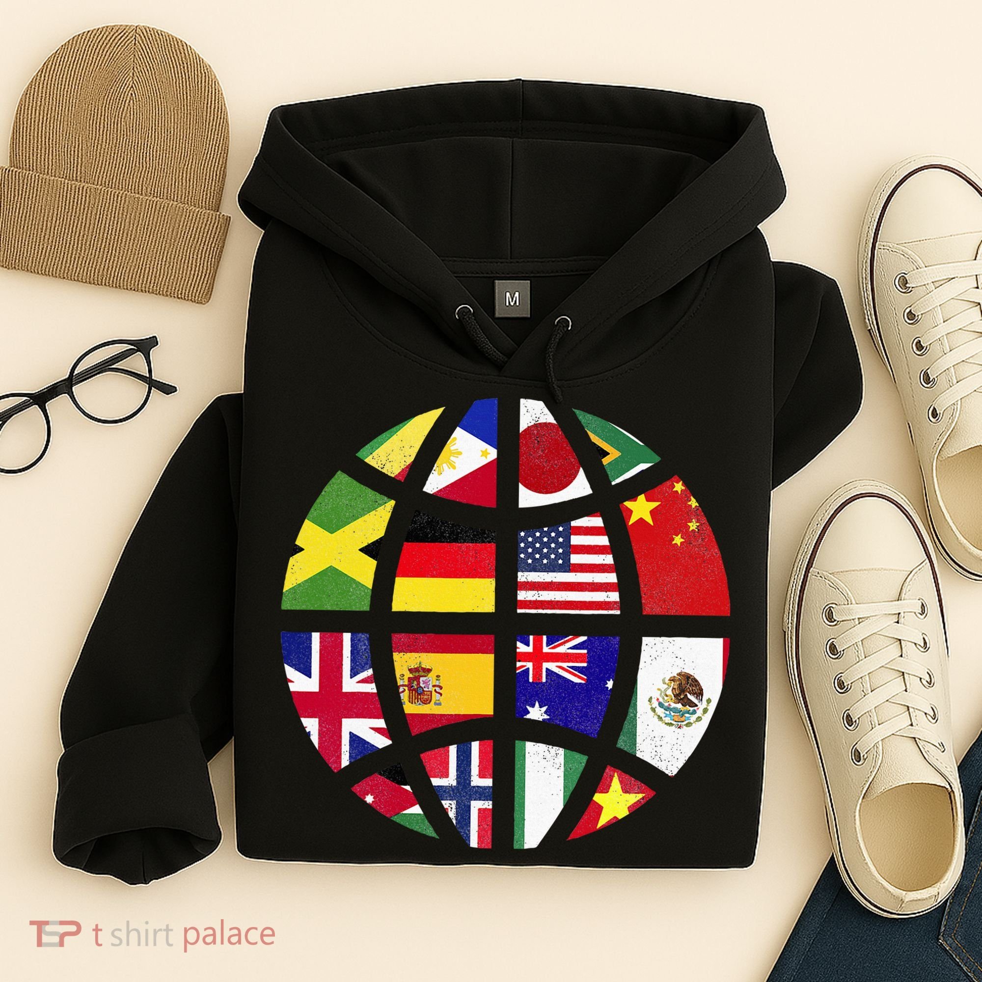 International World Flags Traveler Travelling World Flags Hoodie