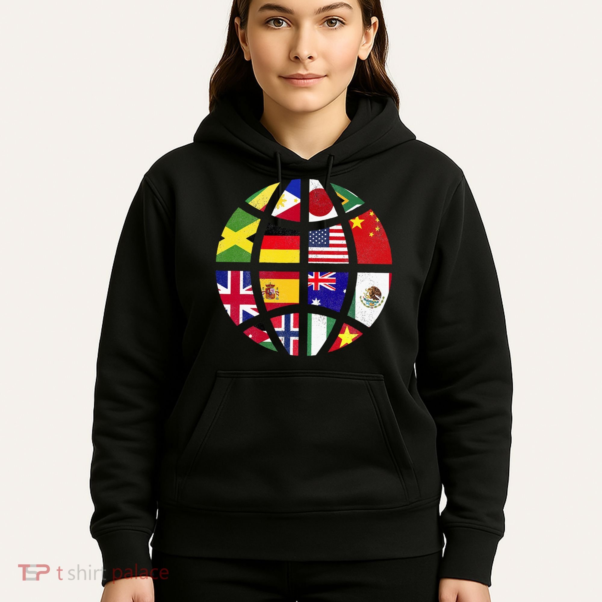 International World Flags Traveler Travelling World Flags Hoodie