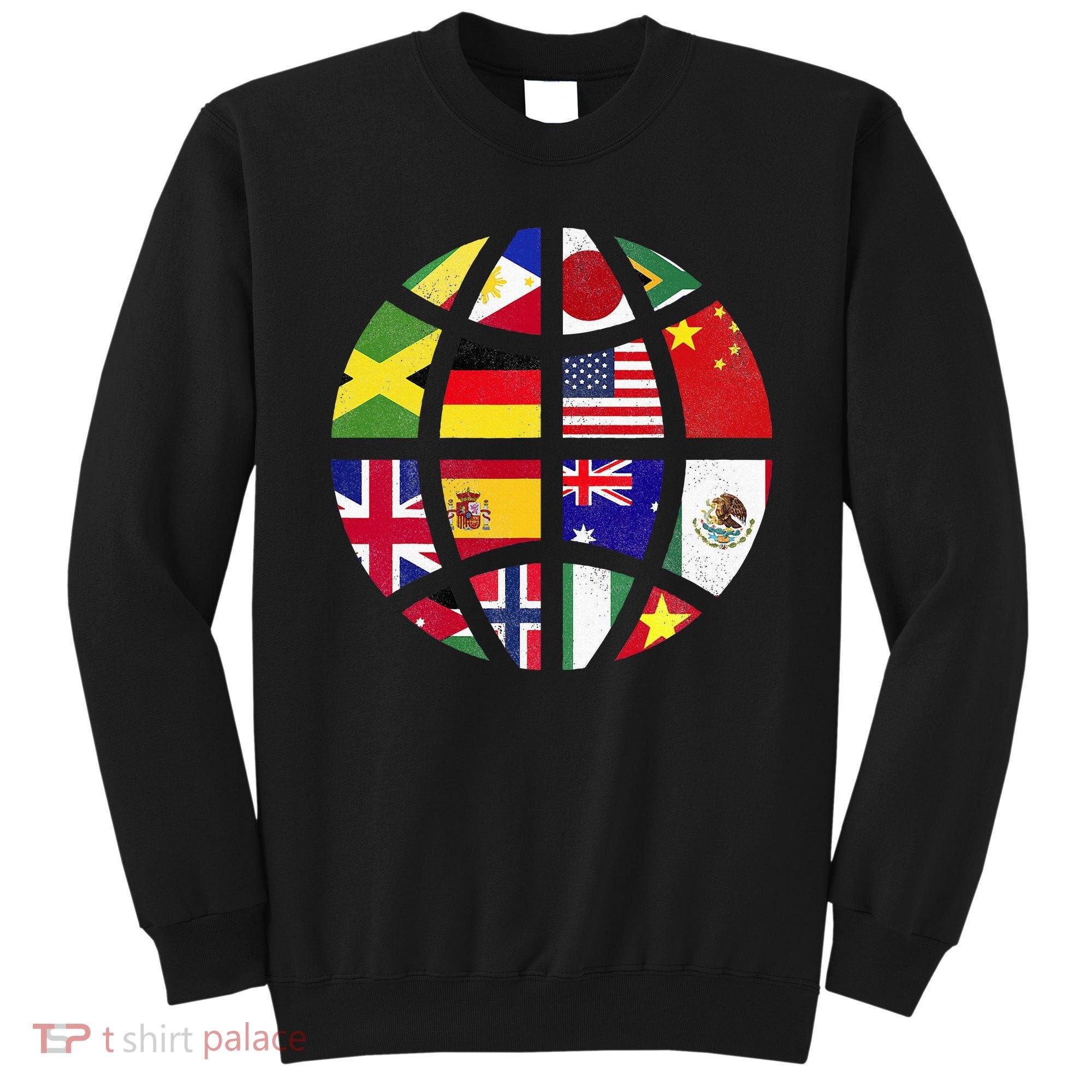 International World Flags Traveler Travelling World Flags Sweatshirt