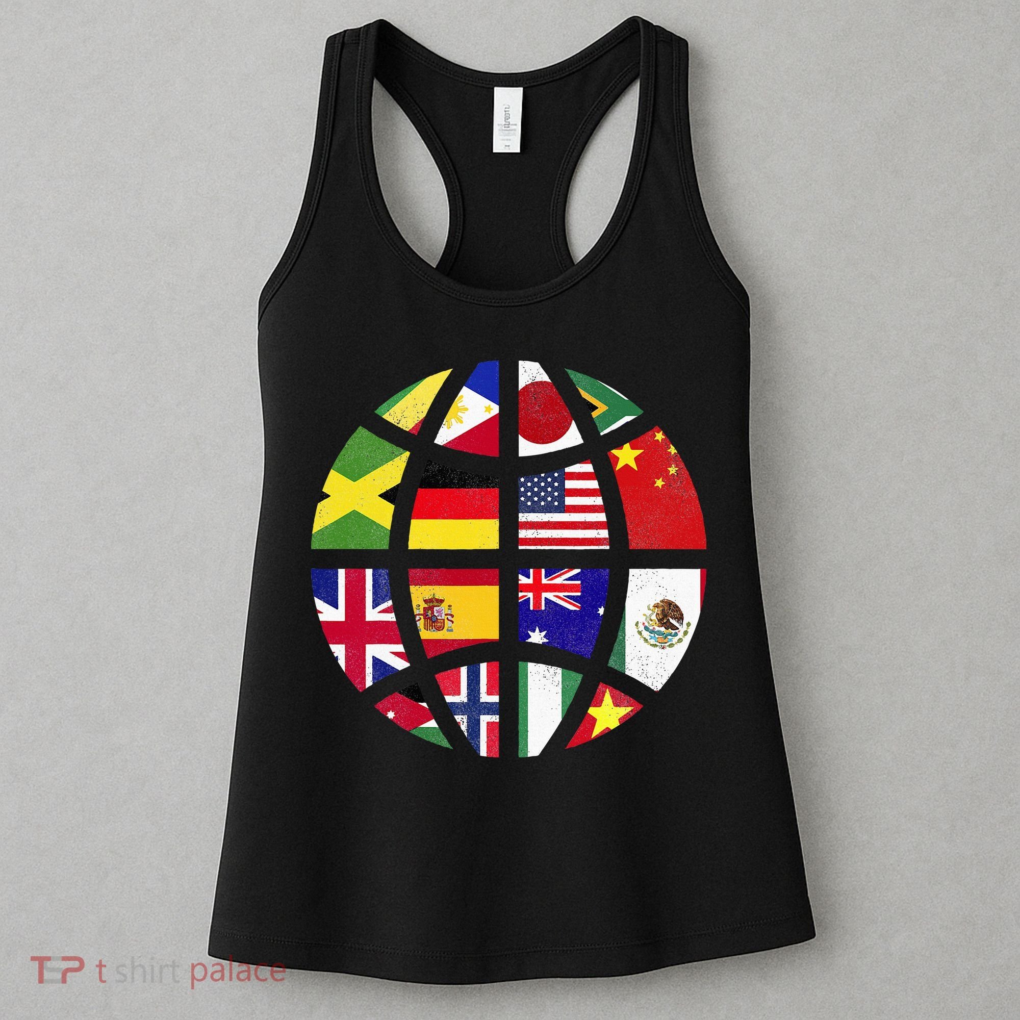 International World Flags Traveler Travelling World Flags Women's Tank Top