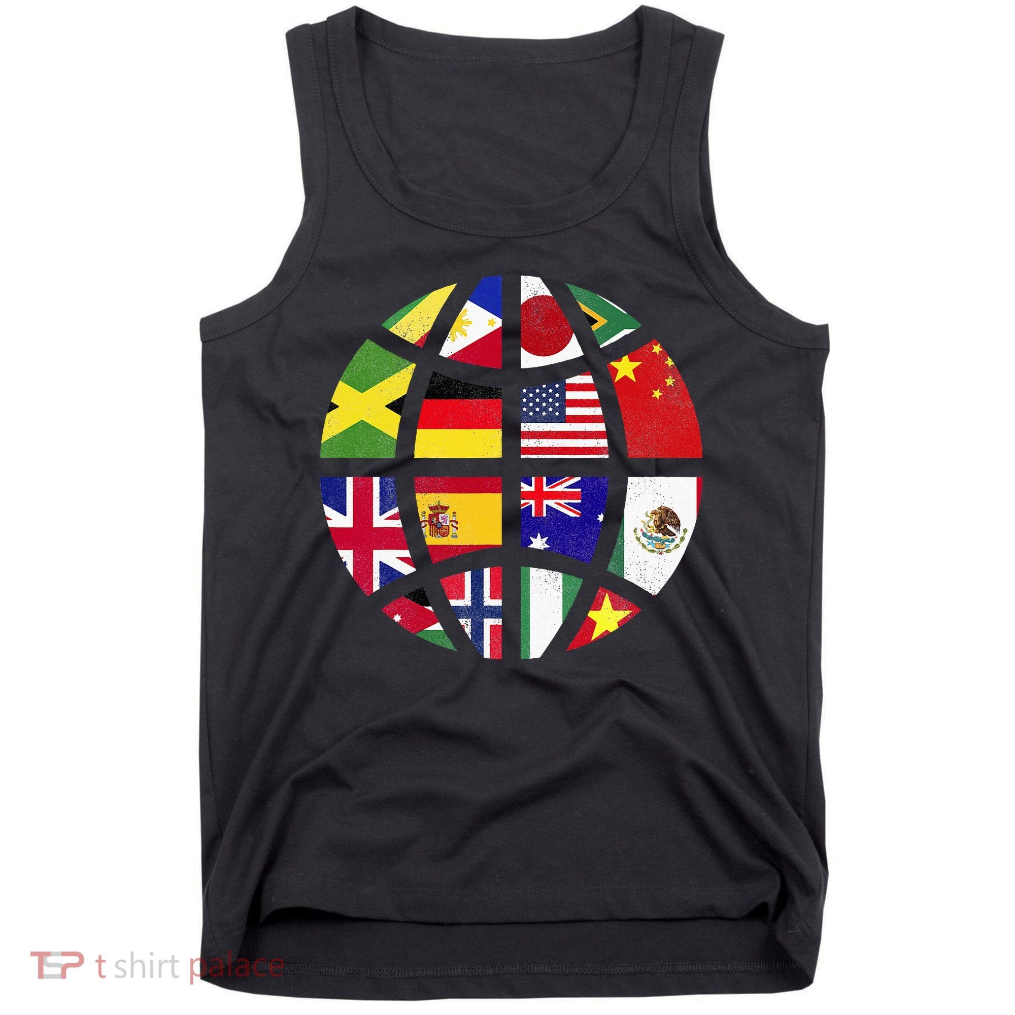 International World Flags Traveler Travelling World Flags Tank Top