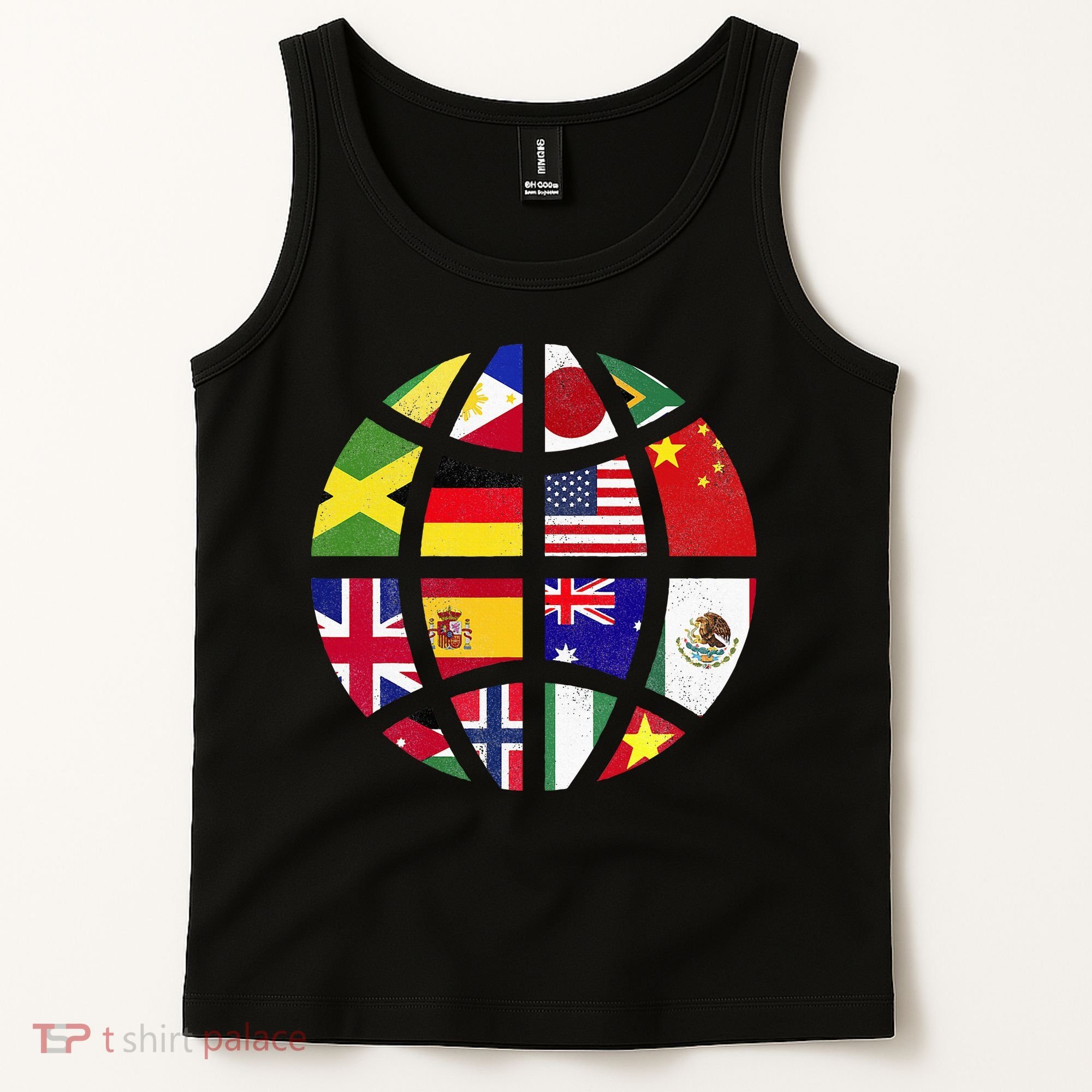 International World Flags Traveler Travelling World Flags Tank Top