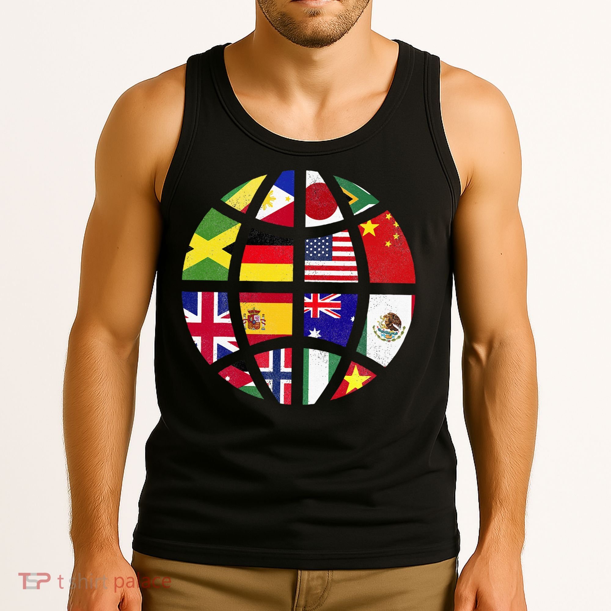 International World Flags Traveler Travelling World Flags Tank Top