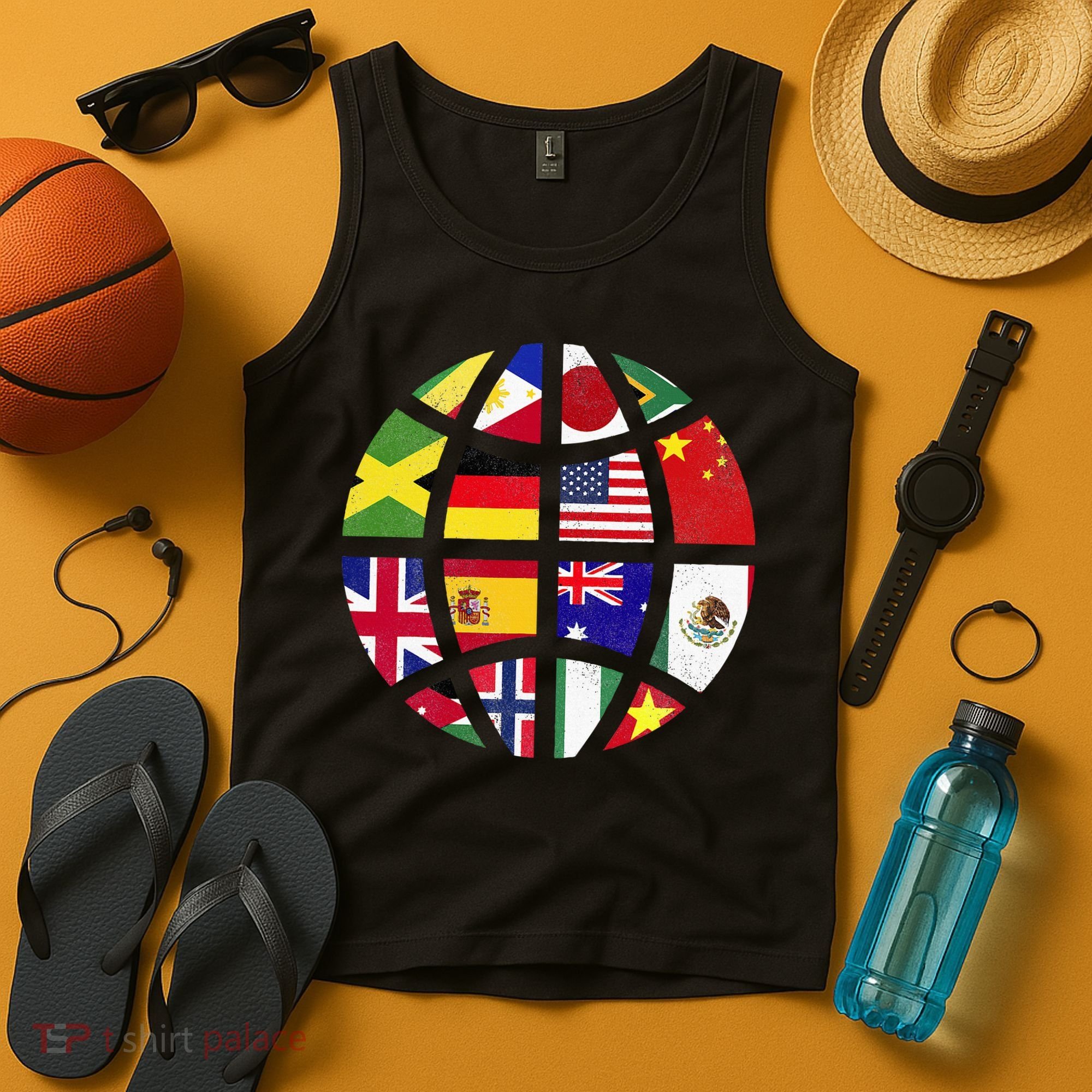 International World Flags Traveler Travelling World Flags Tank Top