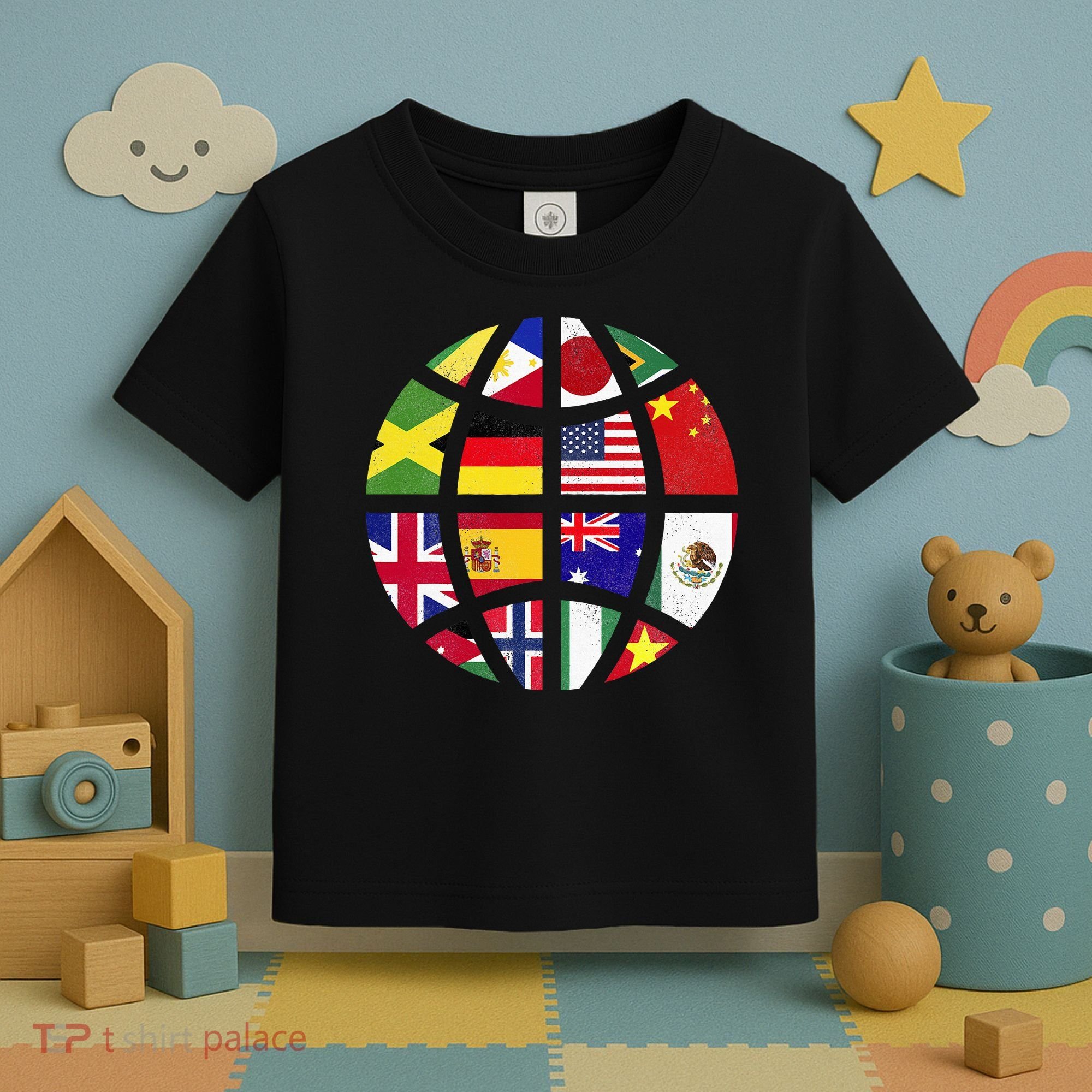 International World Flags Traveler Travelling World Flags Toddler T-Shirt