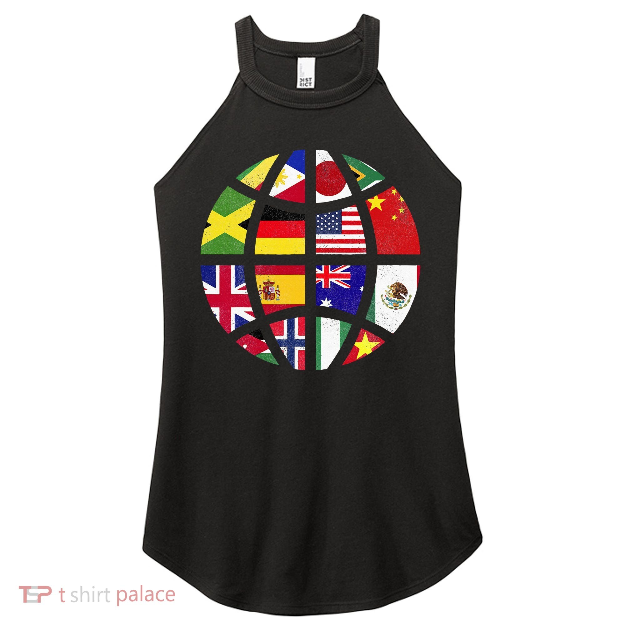 International World Flags Traveler Travelling World Flags Women's Perfect Tri Rocker Tank
