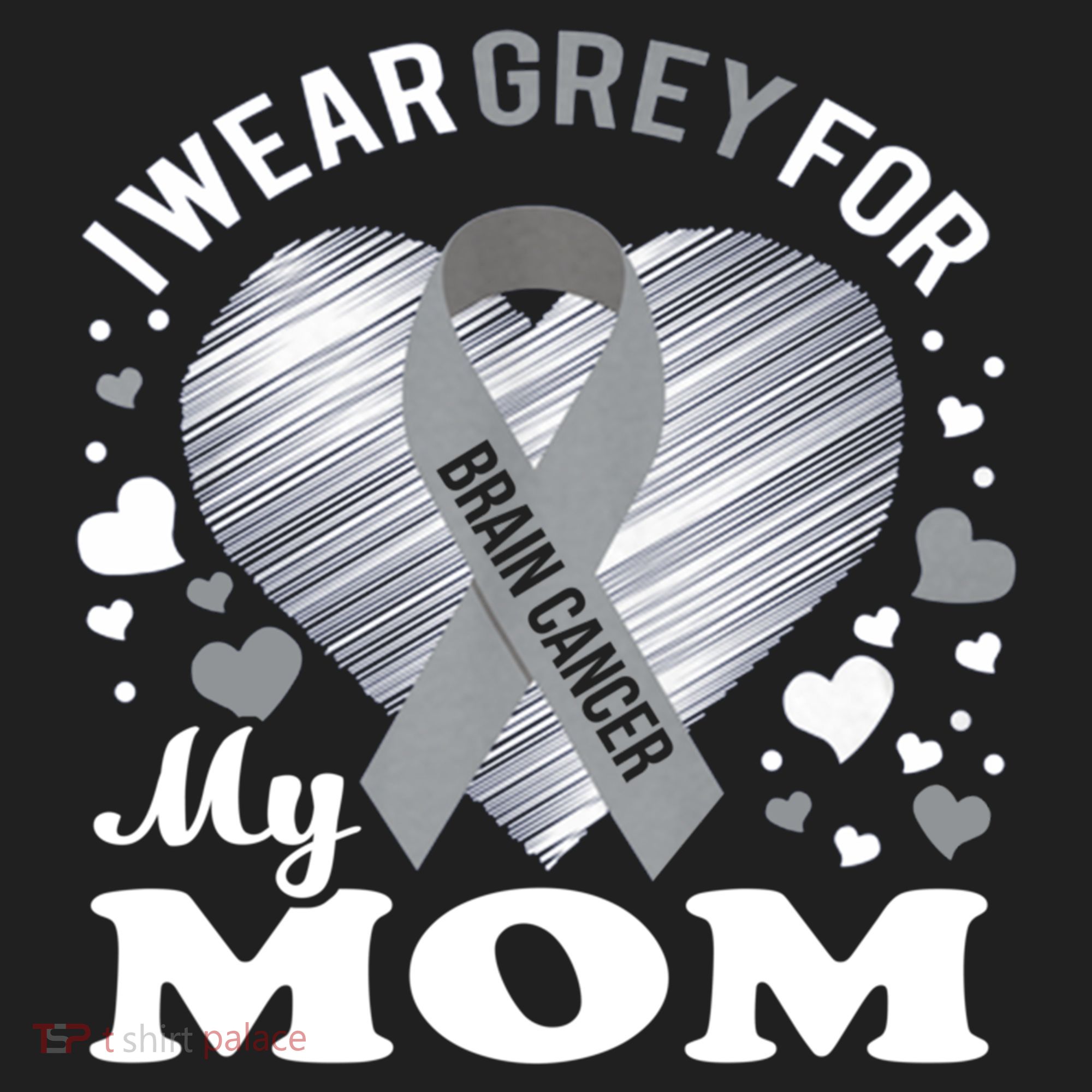 I Wear Grey For My Mom Gift Brain Cancer Awareness Gift Beanie