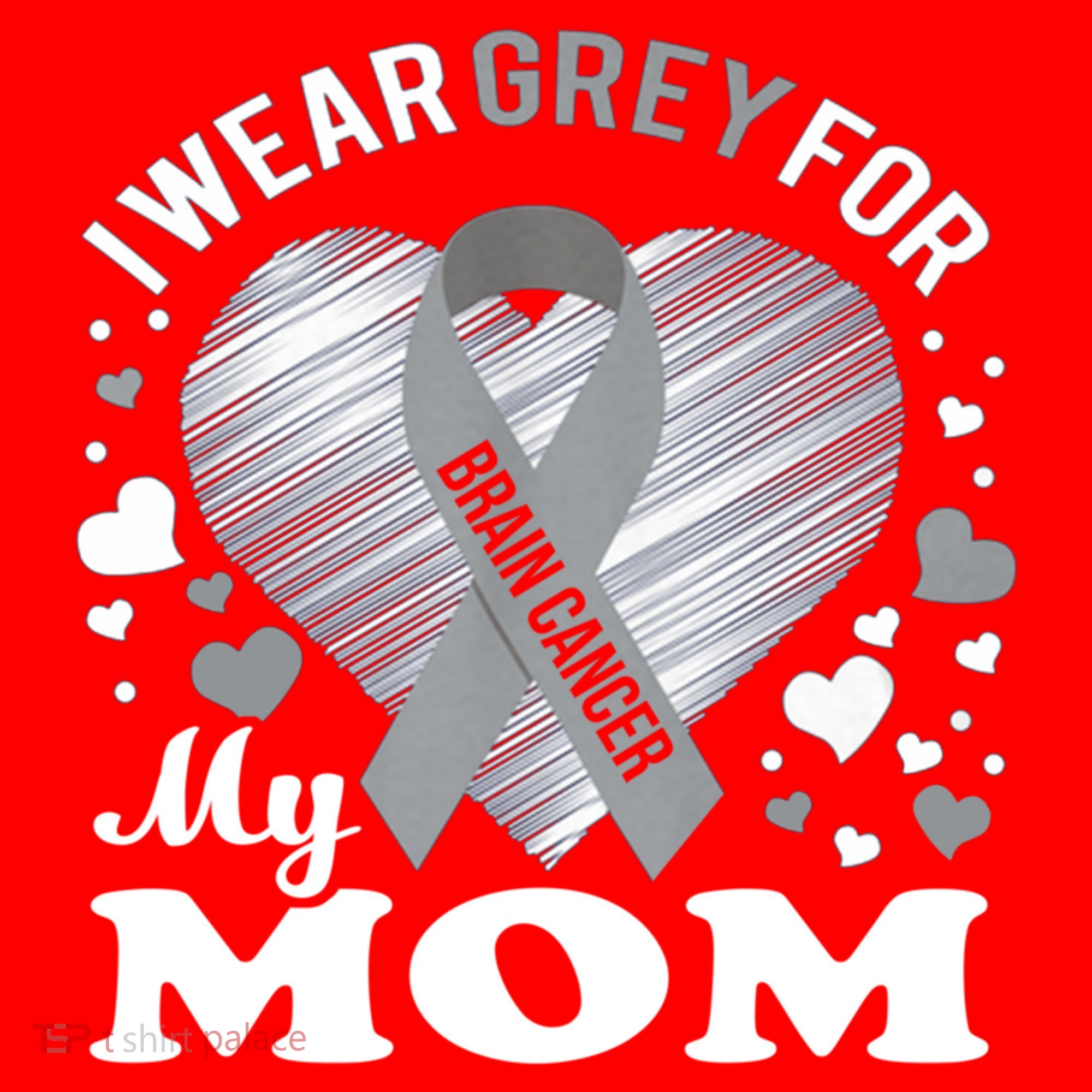 I Wear Grey For My Mom Gift Brain Cancer Awareness Gift Santa Hat