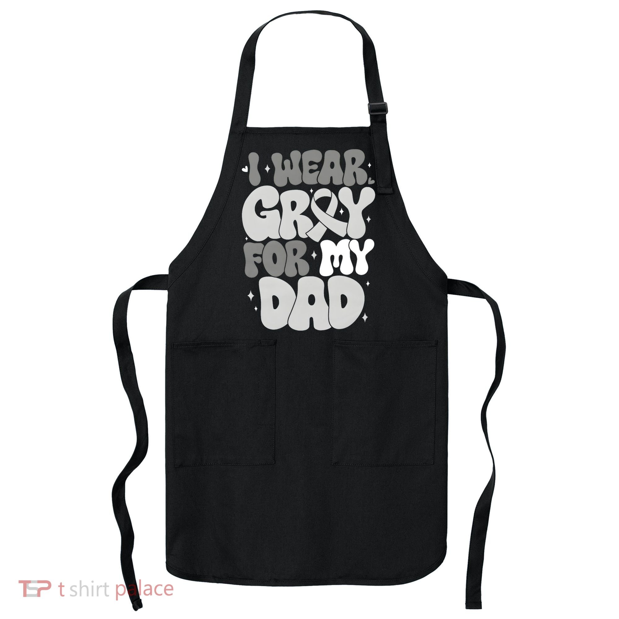 I Wear Gray For My Dad Brain Cancer Awareness Apron