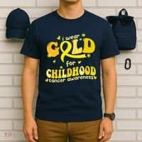 I Wear Gold For Childhood Cancer Awareness T-Shirt thumb 6