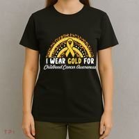 I Wear Gold For Childhood Cancer Awareness T-Shirt thumb 4