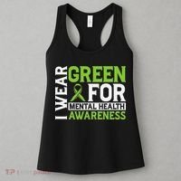 I Wear Green Mental Health Awareness Mental Health Matters Women's Tank Top thumb 3