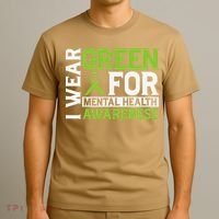 I Wear Green Mental Health Awareness Mental Health Matters T-Shirt thumb 3