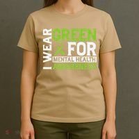 I Wear Green Mental Health Awareness Mental Health Matters T-Shirt thumb 4