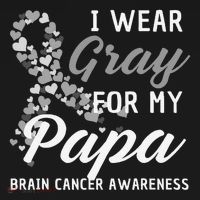 I Wear Gray For My Papa Brain Cancer Awareness Fight Grey Sweatshirt thumb 3