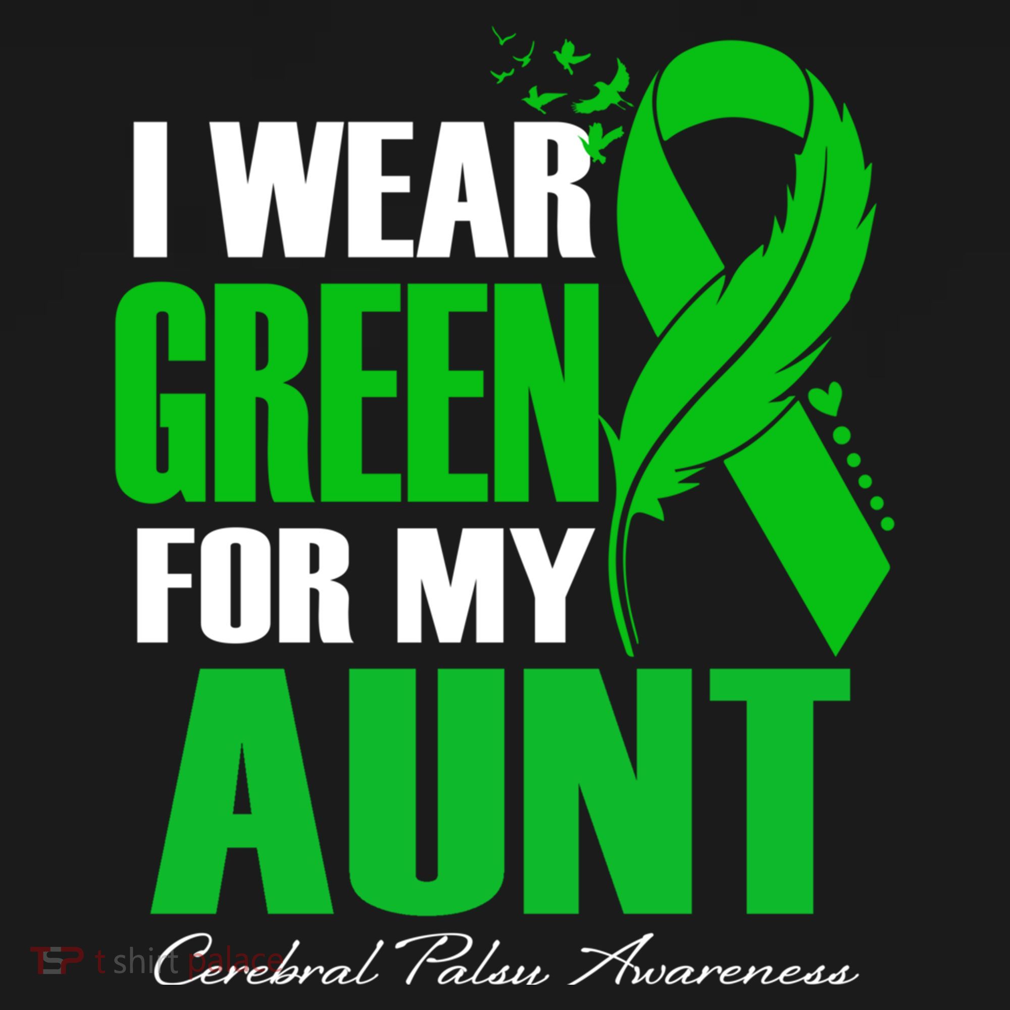 I Wear Green For My Aunt Cerebral Palsy Awareness Feather Cool Gift Women's Hoodie